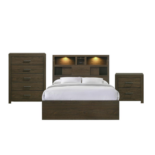 Picket House Furnishings Hendrix King Music 3PC Bedroom Set in Walnut