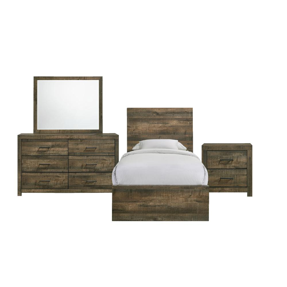 The Picket House Furnishings Beckett Twin Panel 4PC Bedroom Set