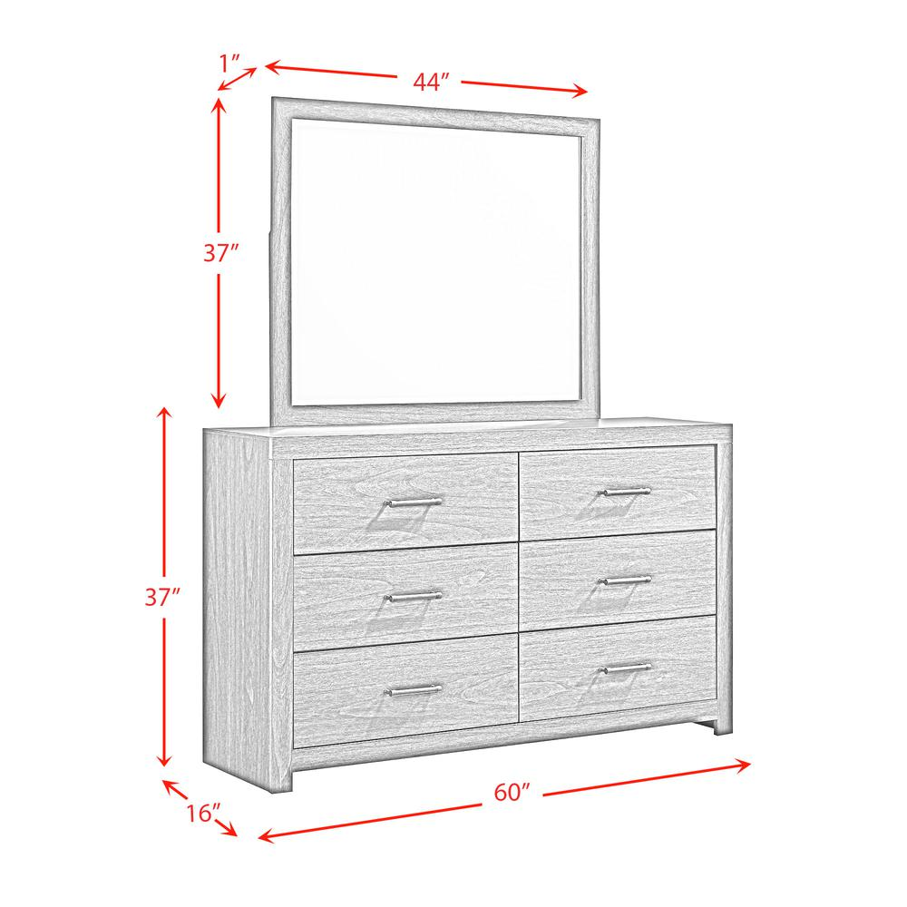 Picket House Furnishings Hendrix 6-Drawer Dresser with Mirror in Walnut