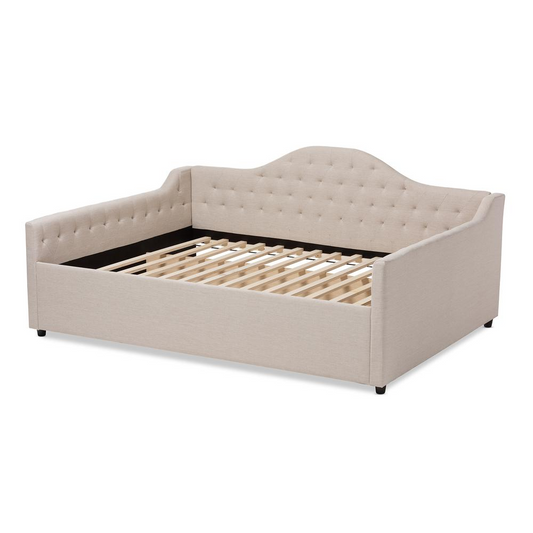 Eliza Modern and Contemporary Light Beige Fabric Upholstered Full Size Daybed