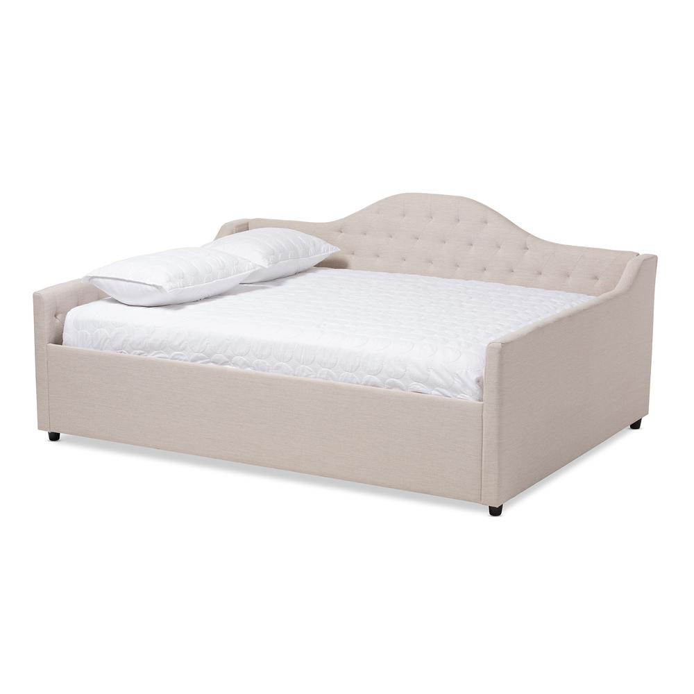 Eliza Modern and Contemporary Light Beige Fabric Upholstered Full Size Daybed