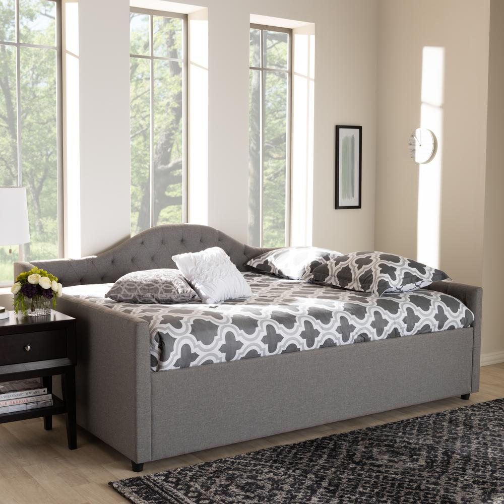Eliza Modern and Contemporary Grey Fabric Upholstered Full Size Daybed