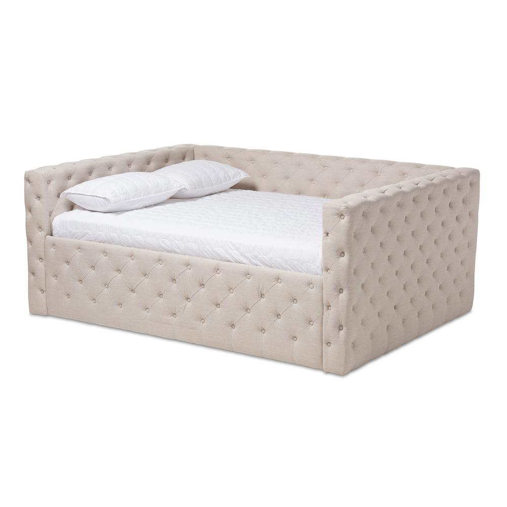 Anabella Modern and Contemporary Light Beige Fabric Upholstered Full Size Daybed