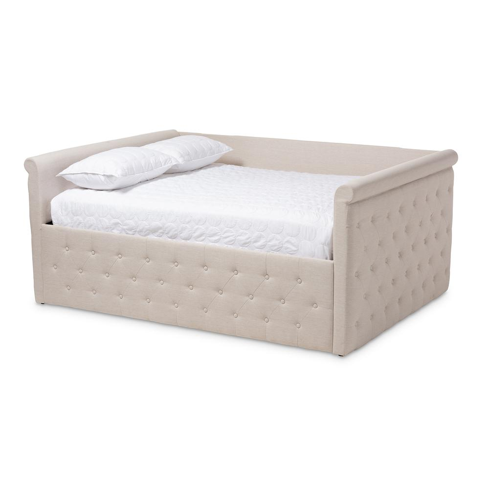 Amaya Modern and Contemporary Light Beige Fabric Upholstered Full Size Daybed