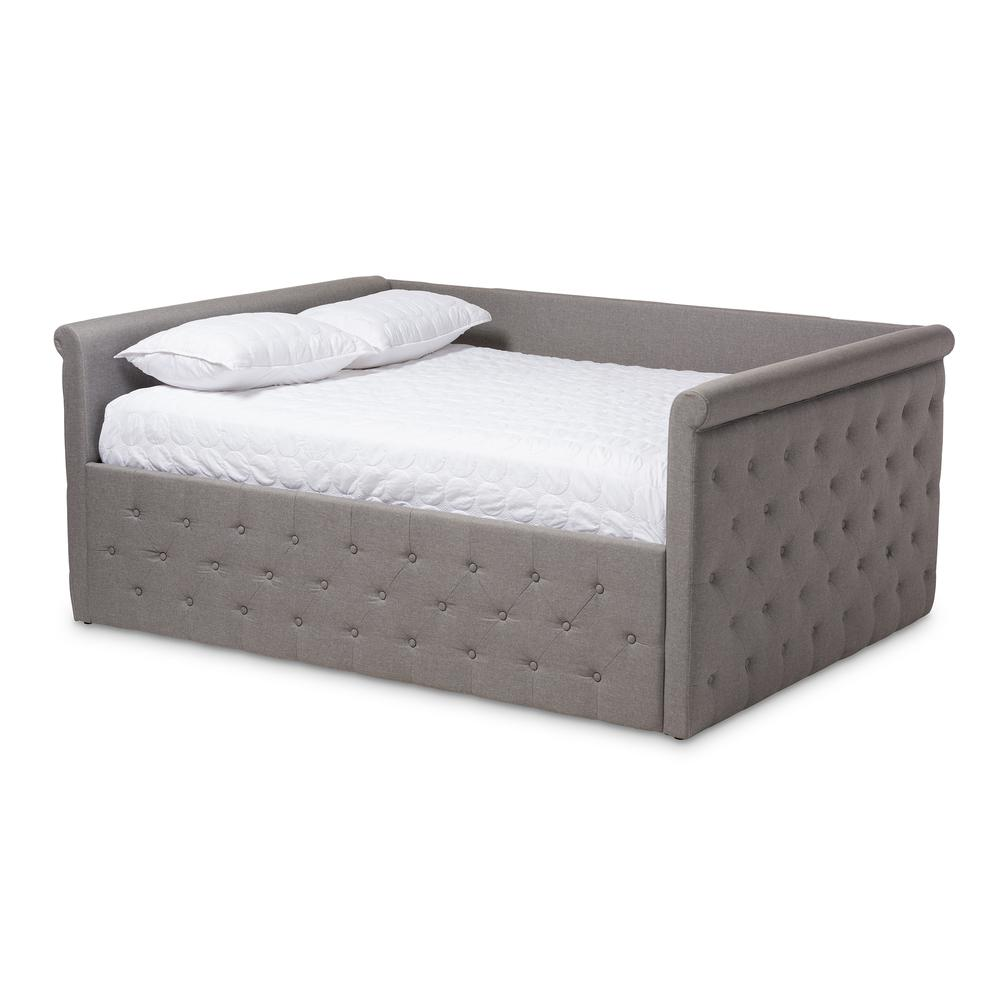 Amaya Modern and Contemporary Grey Fabric Upholstered Queen Size Daybed
