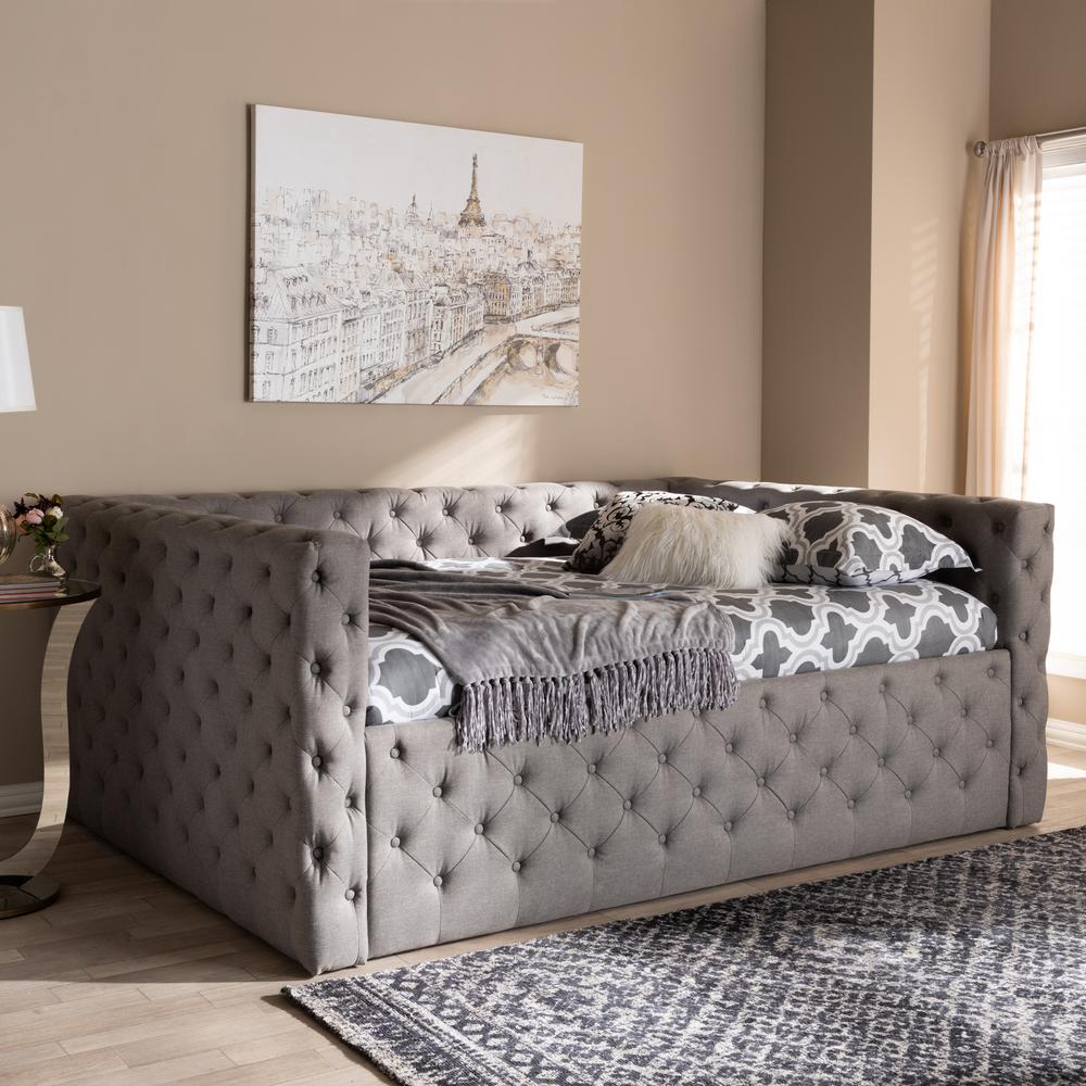 Anabella Modern and Contemporary Grey Fabric Upholstered Full Size Daybed