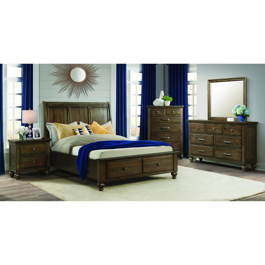 Channing Queen 2-Drawer Platform Storage 5PC Bedroom Set