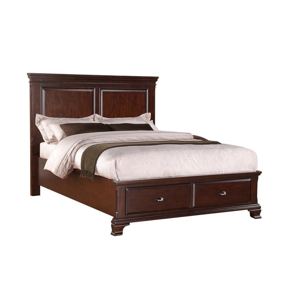 Brinley Cherry Queen Storage 3PC Bedroom Set