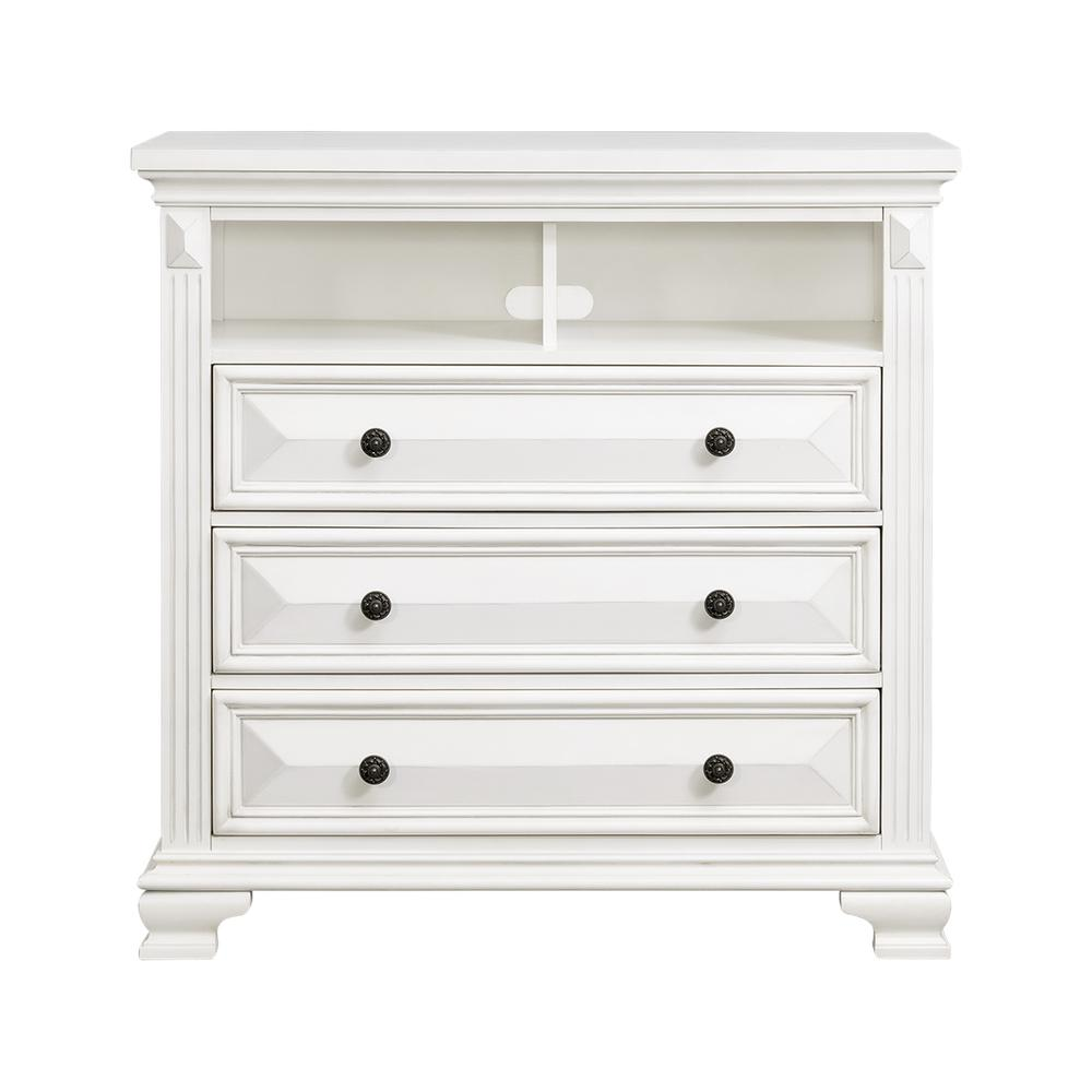 Trent Media Chest in White