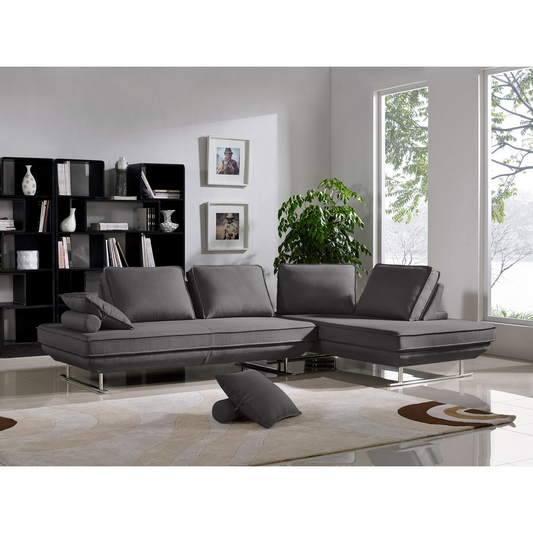 Dolce 2PC Lounge Seating Platforms with Moveable Backrest Supports by Diamond Sofa - Grey Fabric