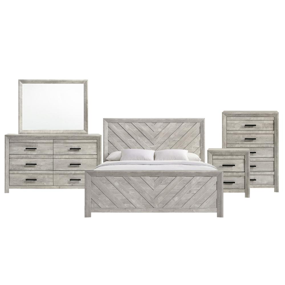 Picket House Furnishings Keely King Panel 5PC Bedroom Set in White