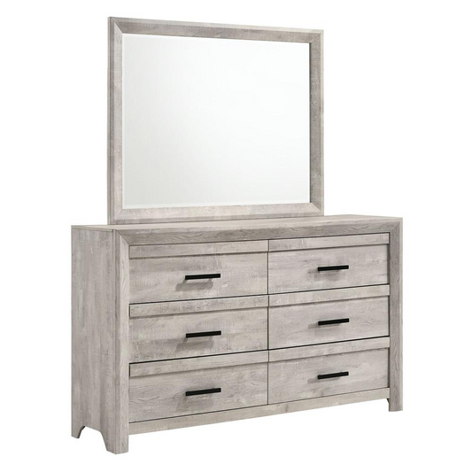 Picket House Furnishings Keely 6-Drawer Dresser & Mirror Set in White