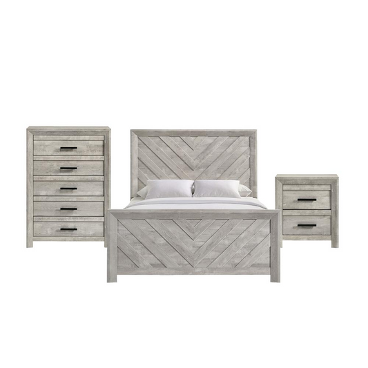 Picket House Furnishings Keely Queen Panel 3PC Bedroom Set in White