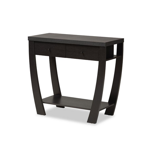 Baxton Studio Capote Modern and Contemporary Dark Brown Finished Wood 2-Drawer Console Table