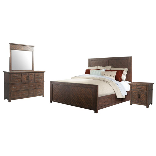 Dex King Platform Storage 4PC Bedroom Set