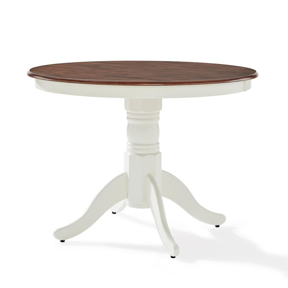 Shelby Round Dining Table Distressed White