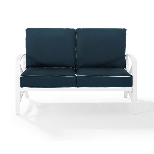 Kaplan Loveseat Navy/White