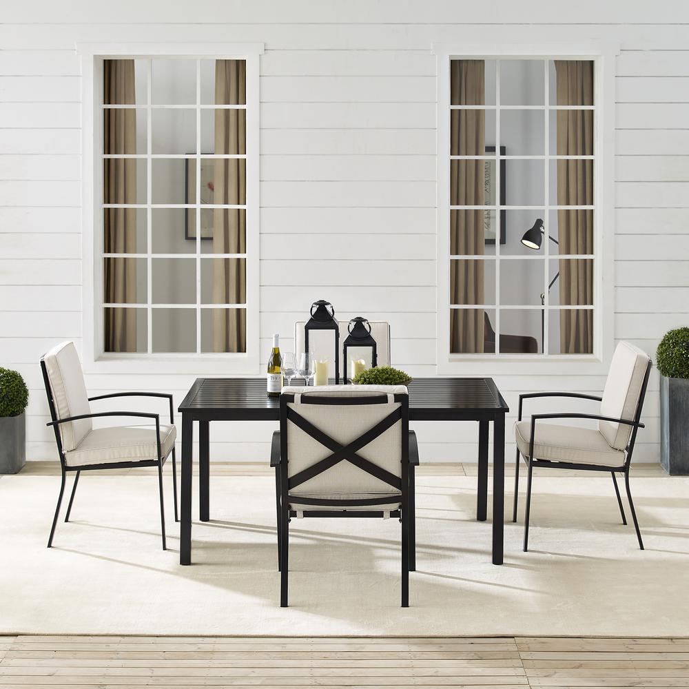 Kaplan 5Pc Outdoor Dining Set Oatmeal/Oil Rubbed Bronze - Table & 4 Chairs