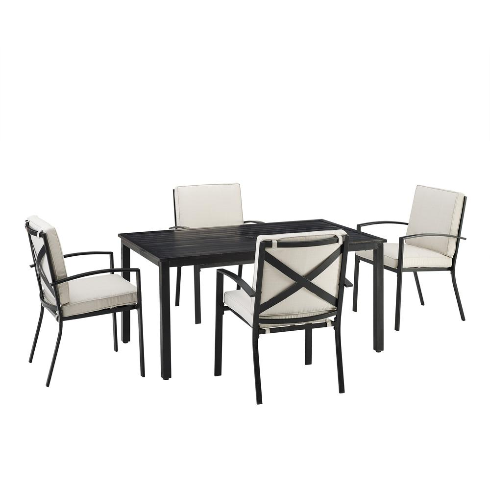 Kaplan 5Pc Outdoor Dining Set Oatmeal/Oil Rubbed Bronze - Table & 4 Chairs