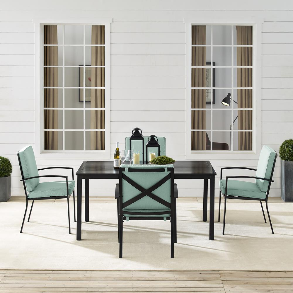 Kaplan 5Pc Outdoor Dining Set Mist/Oil Rubbed Bronze - Table & 4 Chairs