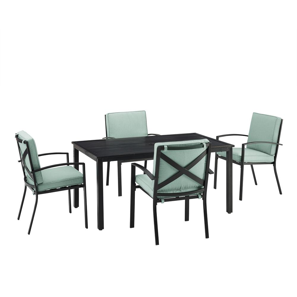 Kaplan 5Pc Outdoor Dining Set Mist/Oil Rubbed Bronze - Table & 4 Chairs