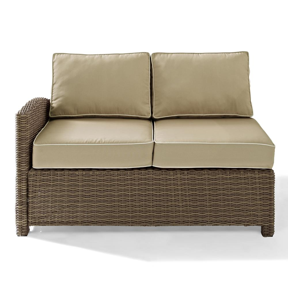Bradenton Outdoor Wicker Sectional Left Side Loveseat Sand/Weathered Brown