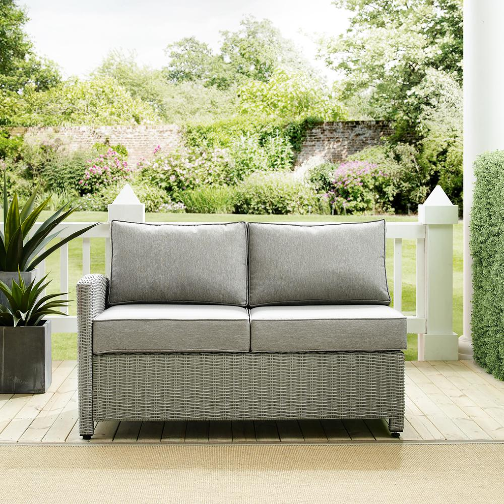 Bradenton Outdoor Wicker Sectional Left Side Loveseat Gray/Gray