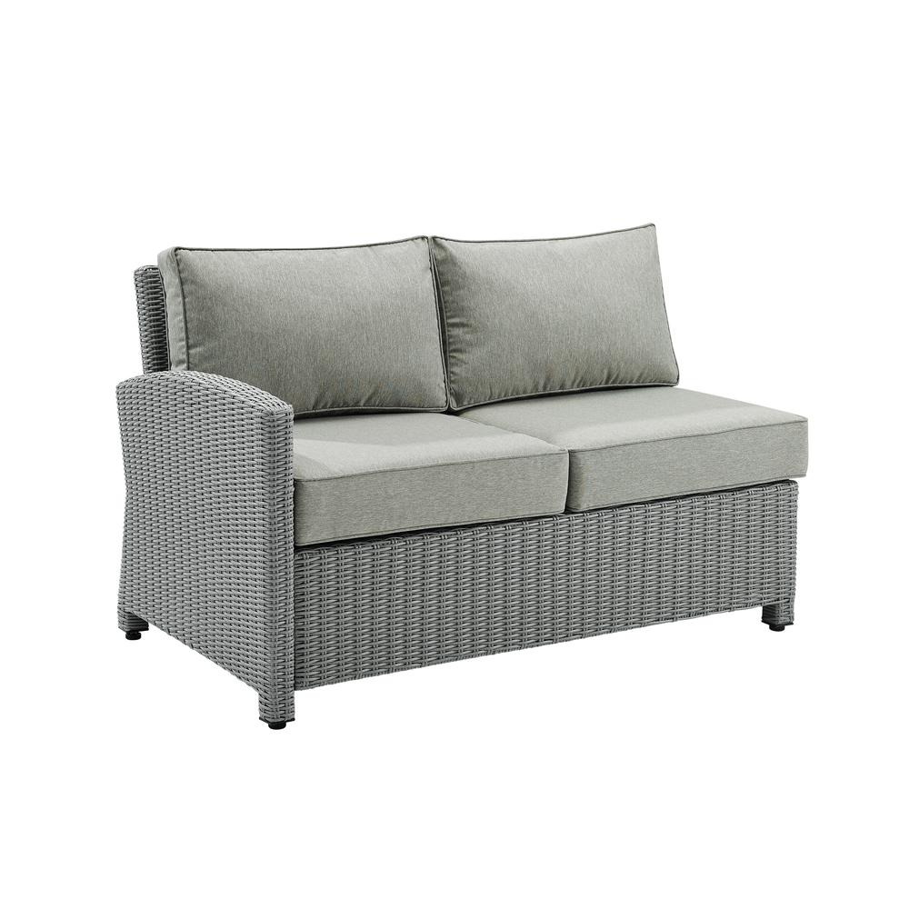 Bradenton Outdoor Wicker Sectional Left Side Loveseat Gray/Gray