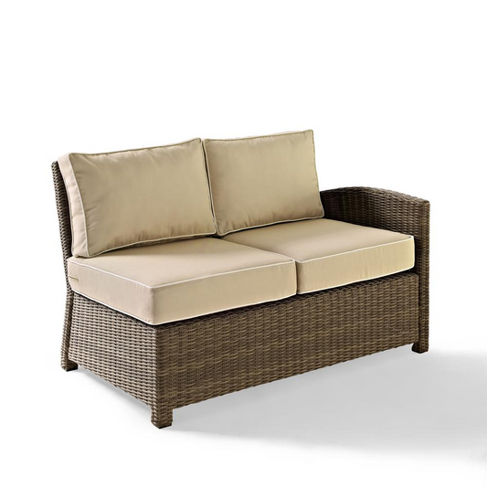 Bradenton Outdoor Wicker Sectional Right Side Loveseat Sand/Weathered Brown