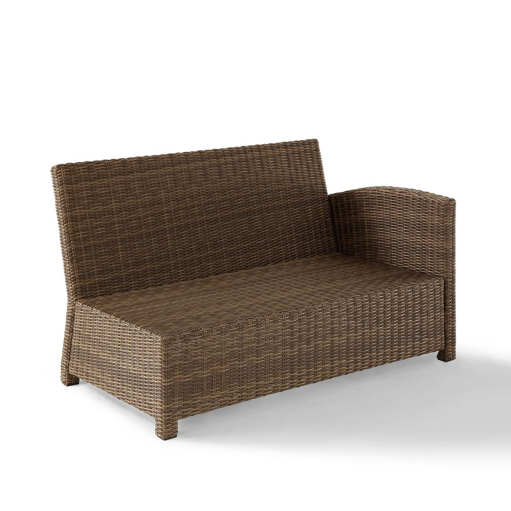 Bradenton Outdoor Wicker Sectional Right Side Loveseat Sand/Weathered Brown