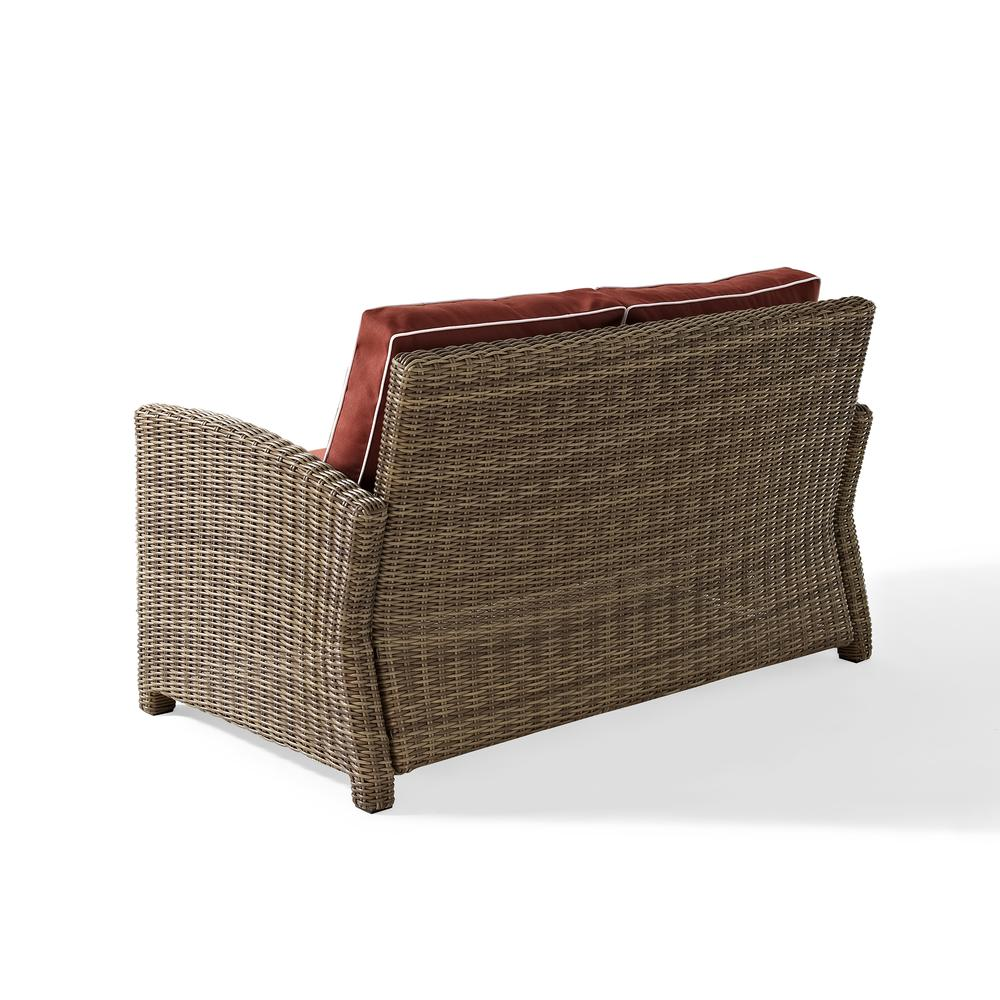 Bradenton Outdoor Wicker Loveseat Sangria/Weathered Brown