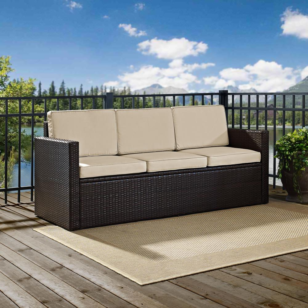Palm Harbor Outdoor Wicker Sofa Sand/Brown