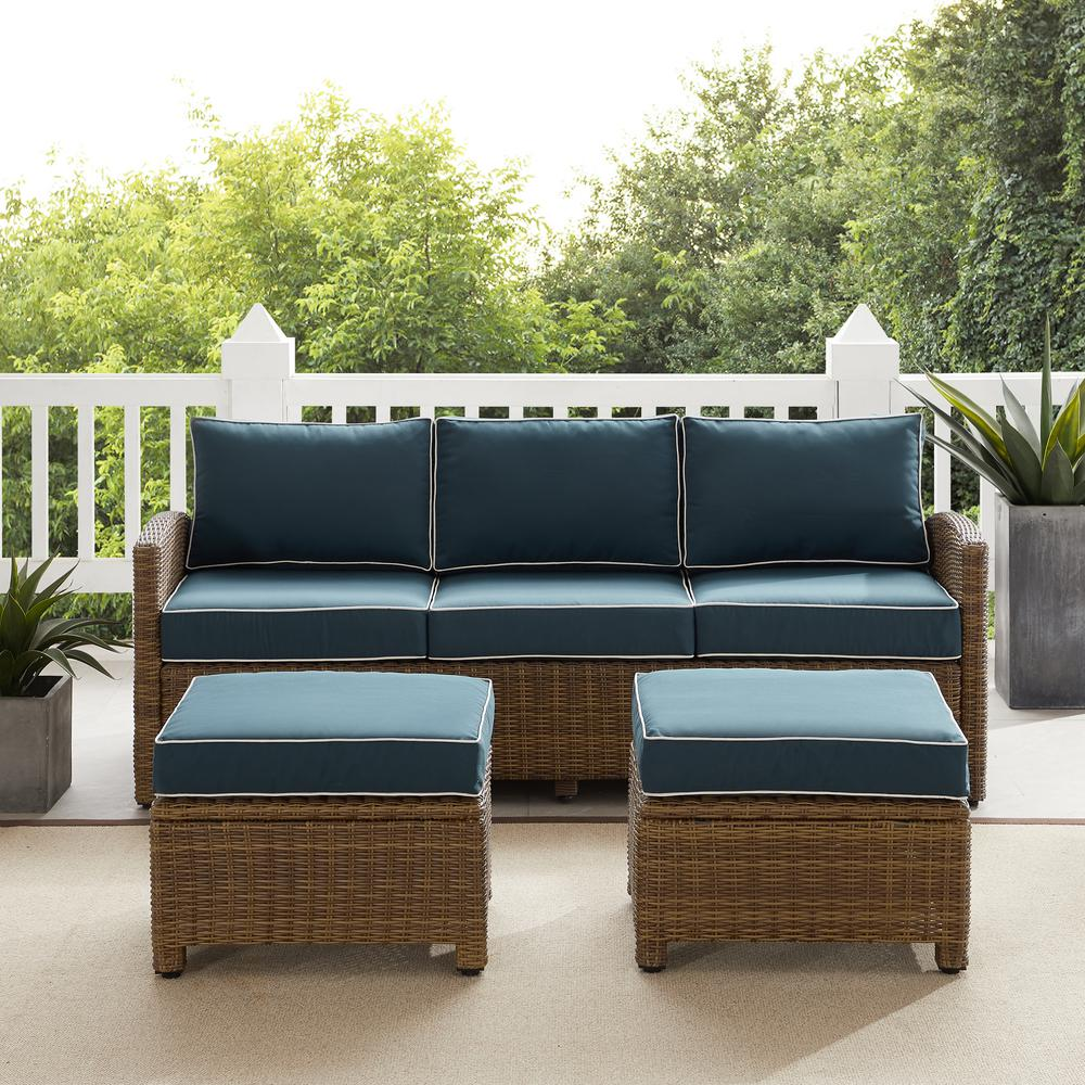 Bradenton 3Pc Outdoor Wicker Sofa Set, \\