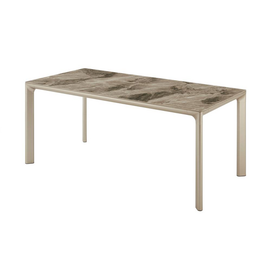 Otello Ceramic and Metal Rectangular Dining Room Table