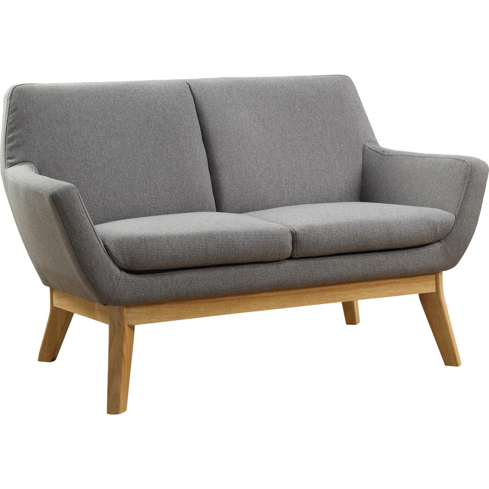 Lorell Quintessence Collection Upholstered Loveseat - 53.1" x 19.8" x 32.8" - Material: Wood Leg - Finish: Gray