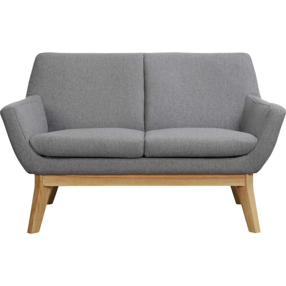 Lorell Quintessence Collection Upholstered Loveseat - 53.1" x 19.8" x 32.8" - Material: Wood Leg - Finish: Gray