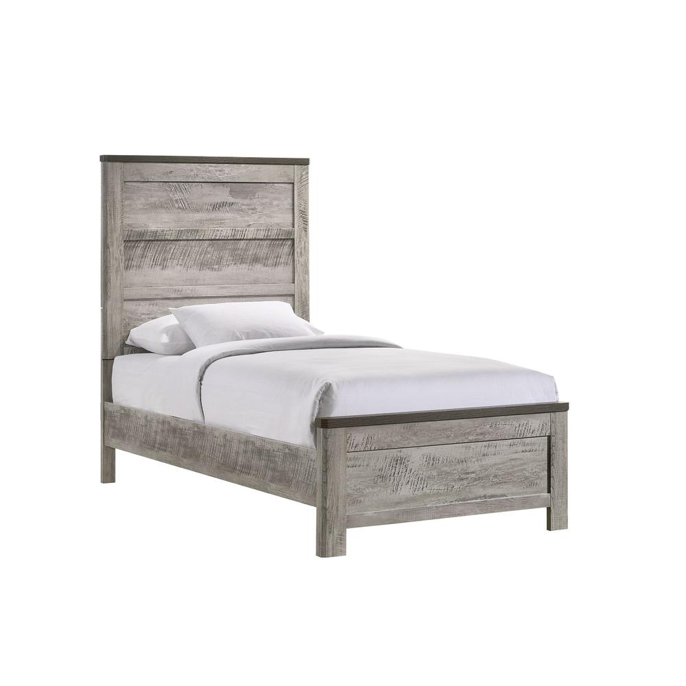 Picket House Furnishings Adam Twin Panel 3PC Bedroom Set in Gray