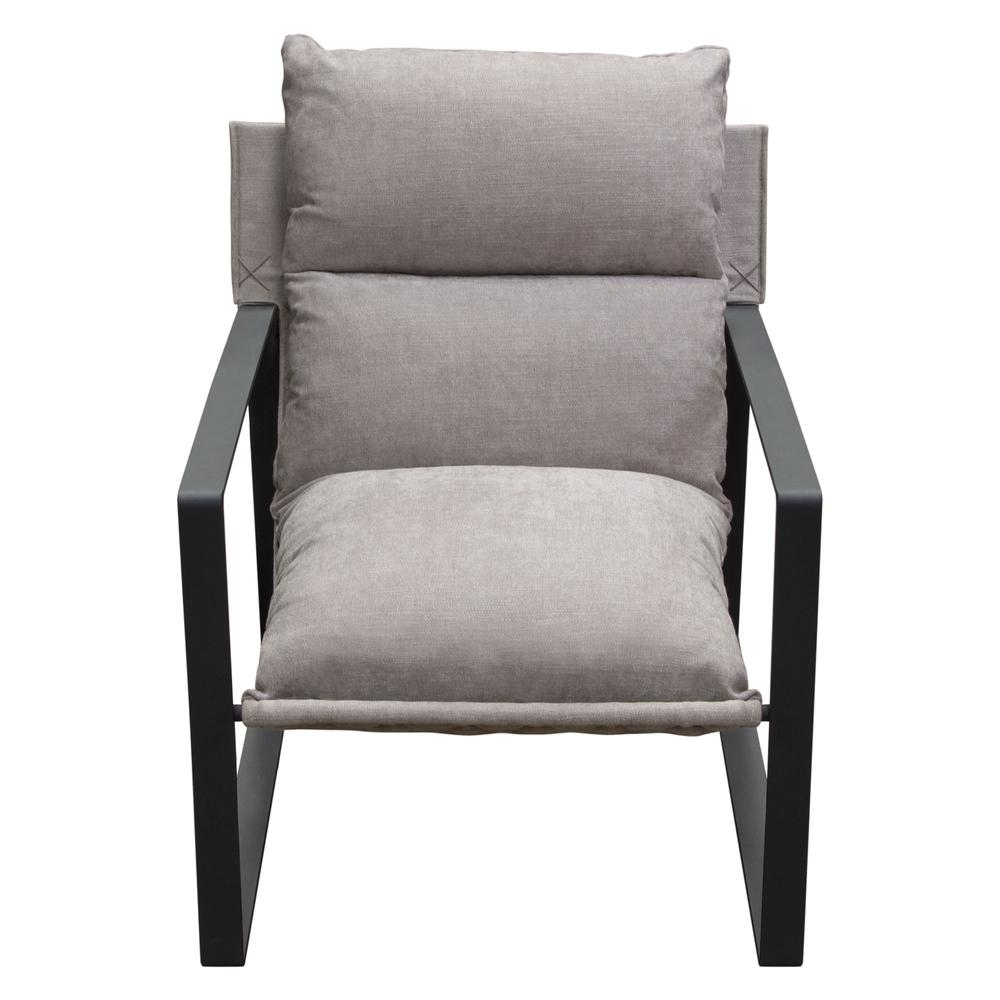 Miller Sling Accent Chair in Grey Fabric w/ Black Powder Coated Metal Frame by Diamond Sofa