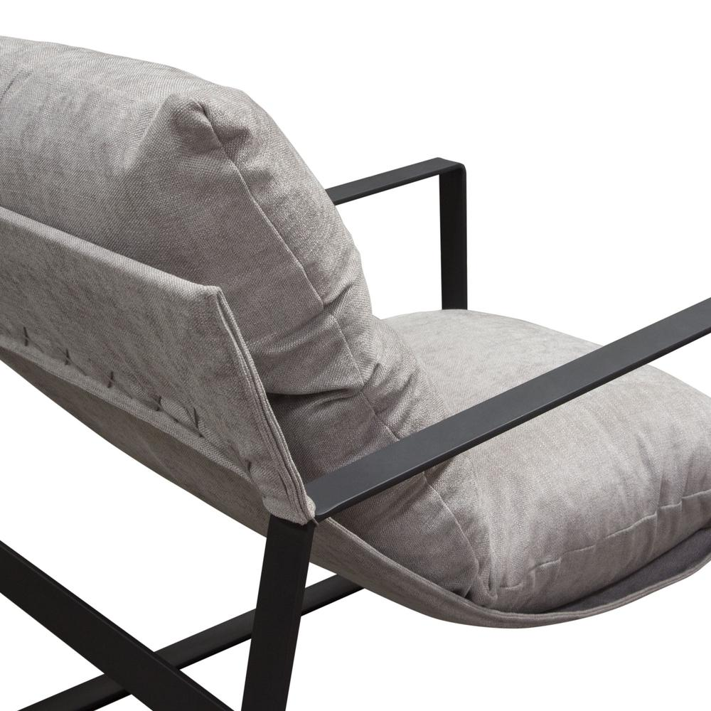 Miller Sling Accent Chair in Grey Fabric w/ Black Powder Coated Metal Frame by Diamond Sofa