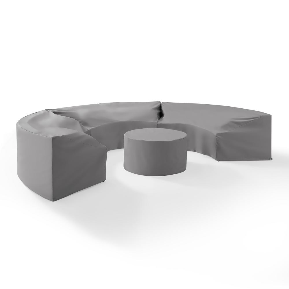 Catalina 4Pc Furniture Cover Set Gray - 3 Round Sectional Sofas And Coffee Table