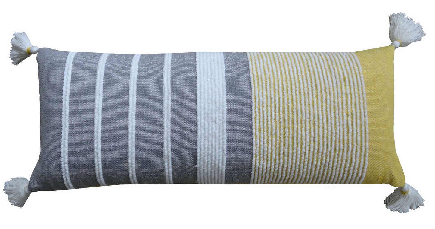 Decorative Long Grey Stripes Throw Pillow Cover