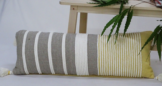 Decorative Long Grey Stripes Throw Pillow Cover