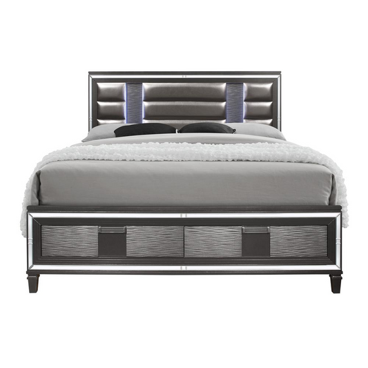 Pisa-Fb, Full Bed Metallic Grey