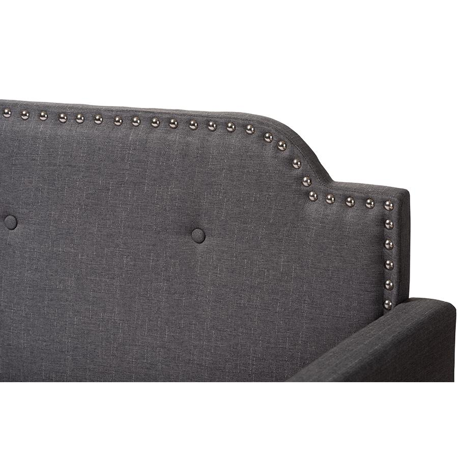 Packer Modern and Contemporary Grey Fabric Upholstered Twin Size Sofa Daybed