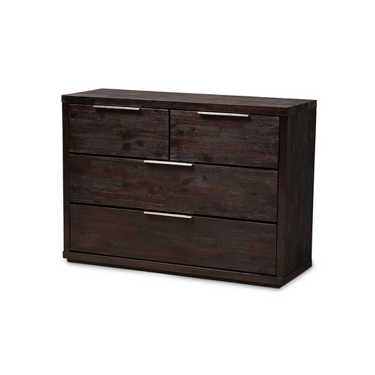 Titus Modern and Contemporary Dark Brown Finished Wood 4-Drawer Dresser