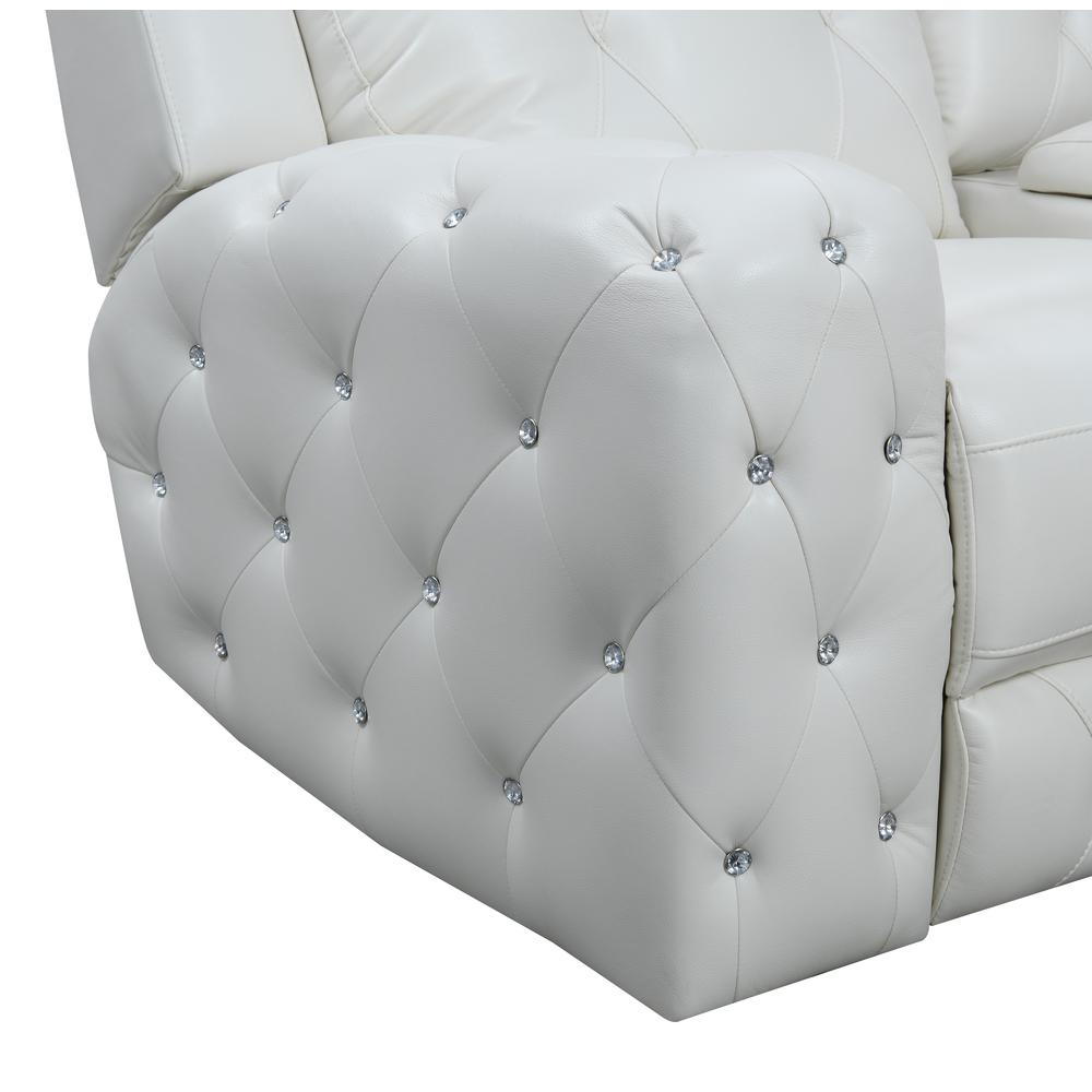 Power Console Reclining Loveseat Blanche White