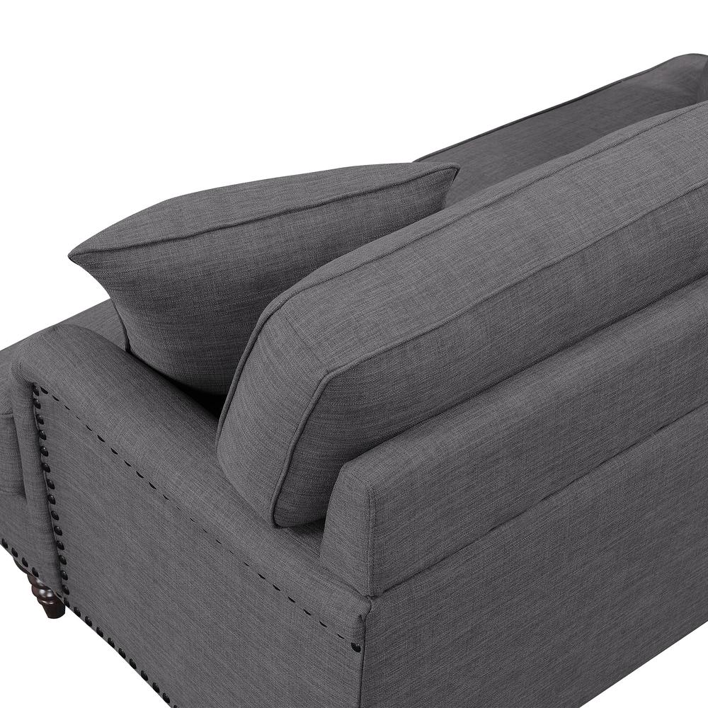 Cassandra 3PC Living Room Set-Sofa, Loveseat & Chair in Charcoal