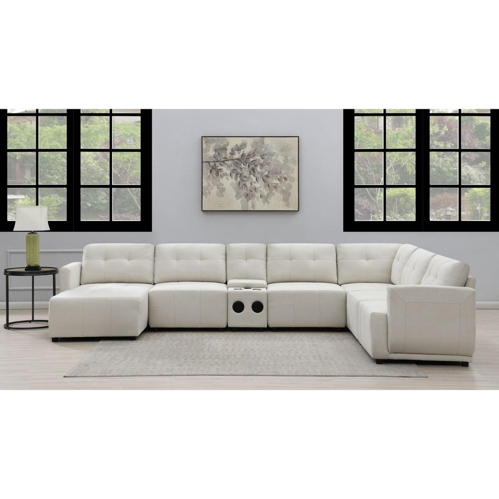 Picket House Furnishings Gianni Right Hand Facing Modular 7PC Sectional Set with Chaise in Natural