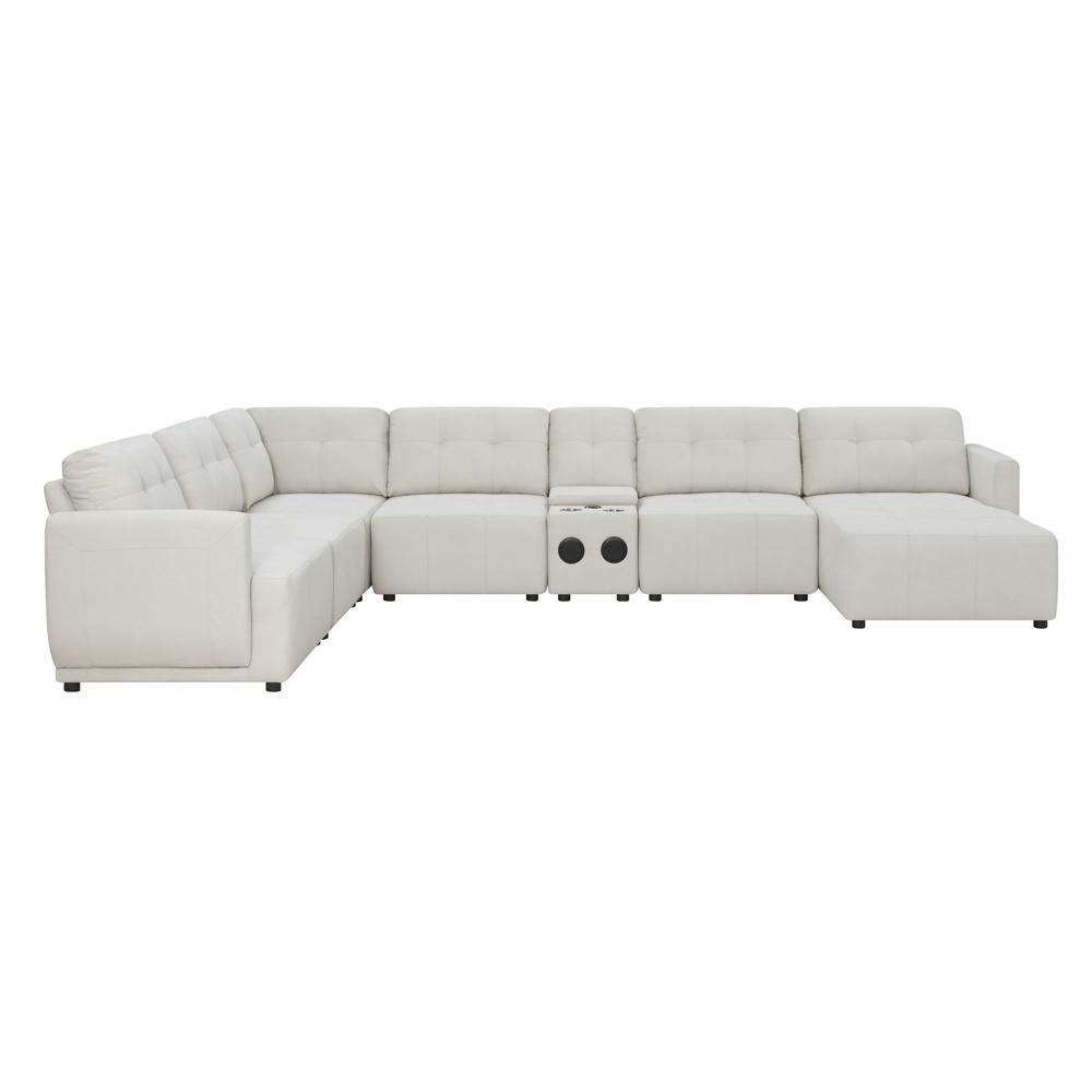 Picket House Furnishings Gianni Right Hand Facing Modular 7PC Sectional Set with Chaise in Natural