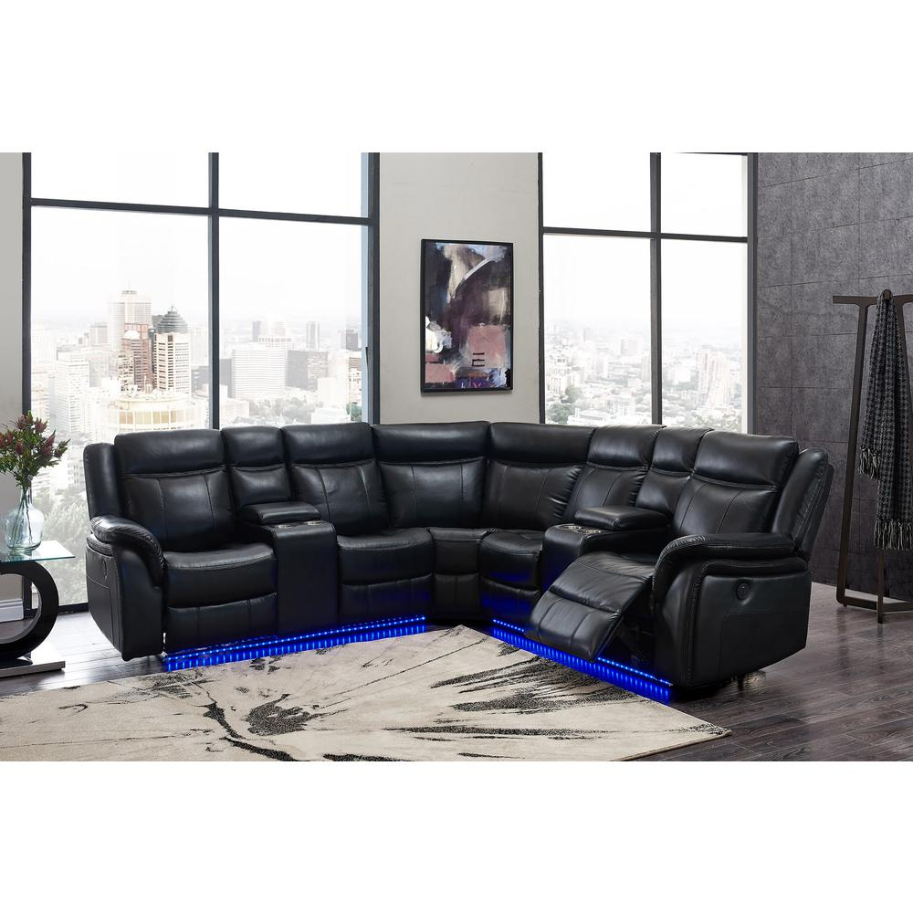 Um02-Bl-Sectional, Sectional Blanche Black
